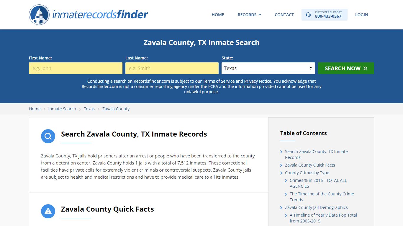 Zavala County, TX Inmate Lookup & Jail Records Online - Recordsfinder.com