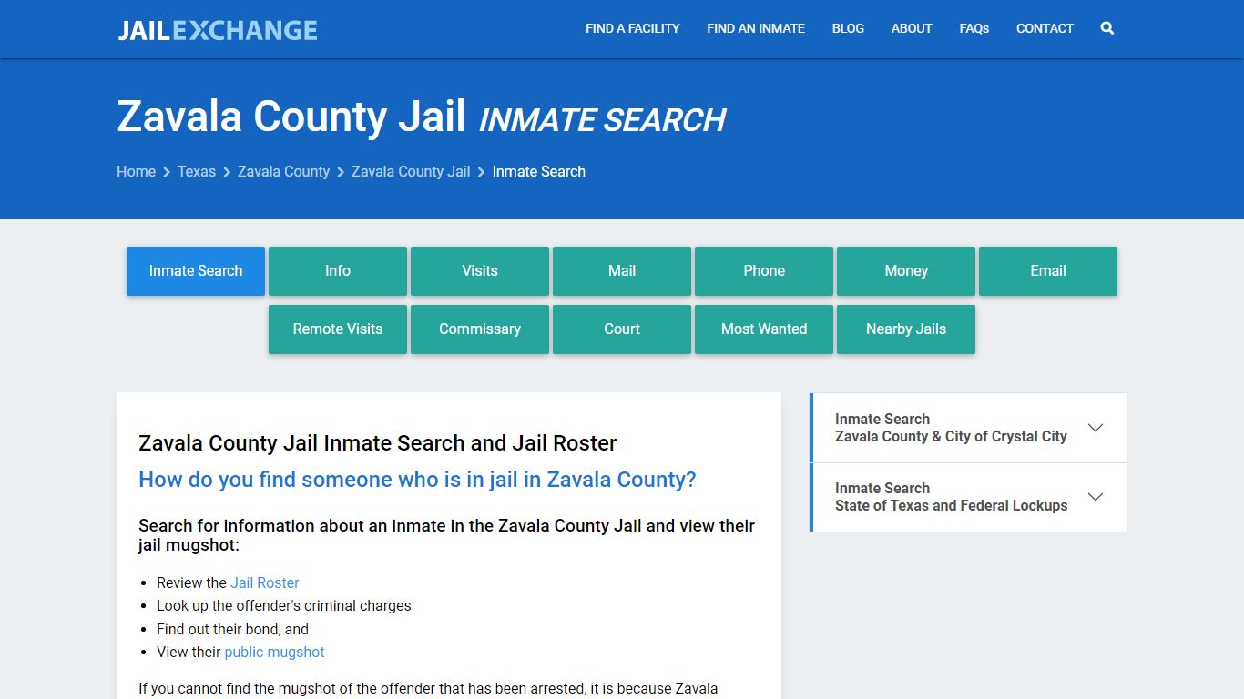 Inmate Search: Roster & Mugshots - Zavala County Jail, TX - Jail Exchange